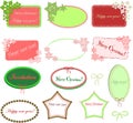 Set of oval and rectangular frames with snowflakes for Christmas or new year design Royalty Free Stock Photo