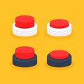 set of red inactive and pressed buttons Royalty Free Stock Photo