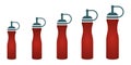 Set of a red ketchup bottle / mustard squeeze bottle vector icon for apps and websites Royalty Free Stock Photo
