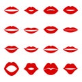 Set of red lips, illustration