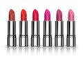 Set of red lipsticks