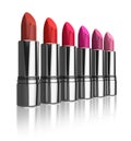 Set of red lipsticks Royalty Free Stock Photo