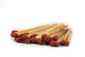Set of red matches close up on white background Royalty Free Stock Photo