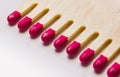 Set of red matches close up Royalty Free Stock Photo