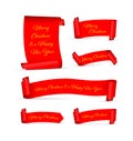 Set of red merry Christmas banners Royalty Free Stock Photo