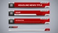 Set red news lower third for television and stream channel Royalty Free Stock Photo