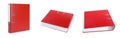 Set with red office folders on white background. Banner design Royalty Free Stock Photo