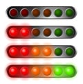 Set of red, orange and green start lights Royalty Free Stock Photo