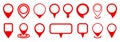 Set red pin map marker pointer icon, GPS location flat symbol Ã¢â¬â vector Royalty Free Stock Photo