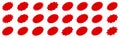 Set of red price sticker, sale or discount sticker, sunburst badges icon. Stars shape with different number of rays. Red starburst Royalty Free Stock Photo