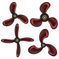 Set of Red Propeller Icons