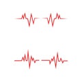 Set of Red pulse line logo vector icon. Royalty Free Stock Photo