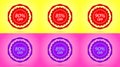 Set of Red and Purple Sale Badges