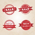 Set of red retro style badges Royalty Free Stock Photo