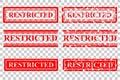 Set red rubber stamp effect restricted at transparent effect background