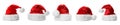 Set of red Santa Claus hats on white. Banner design Royalty Free Stock Photo