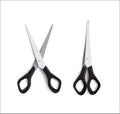 Set of red scissors isolated