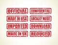 Set of red stamps Royalty Free Stock Photo