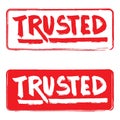 Set of red stamps with the words TRUSTED Royalty Free Stock Photo