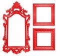Set of red vintage frame isolated on white background Royalty Free Stock Photo