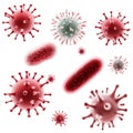 Set of Red virus cells on transparent background Royalty Free Stock Photo