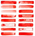 Red watercolor paint blot, blemish, stain