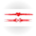 Set of red watercolor ribbons. Royalty Free Stock Photo