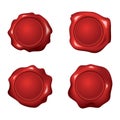 set of red wax seals. vector Royalty Free Stock Photo