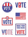 A Set of American Election VOTE icons illustration