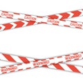 Set of red with white warning stripes. Vector danger tapes. Ribbons do not cross and caution. Royalty Free Stock Photo