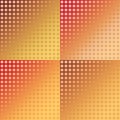 Set of red and yellow ikat seamless patterns