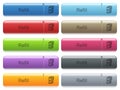 Set of refill glossy color captioned menu buttons Royalty Free Stock Photo