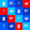 Set Refrigerator, Electric jigsaw, Construction jackhammer and circular icon. Vector Royalty Free Stock Photo