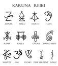 A set of reiki symbols isolated on white. Hand drawn elements for design. Royalty Free Stock Photo