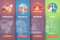 Set of religion vector flat banners. Religions and confessions illustration concepts. Flat modern style. Royalty Free Stock Photo