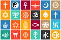 Set of religion icons vector flat style illustartion Royalty Free Stock Photo