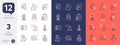 Set of Remove account, Users chat and Delivery discount line icons. For design. Vector