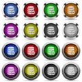 Remove from database glossy button set Royalty Free Stock Photo