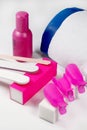 Manicure. A set for removing acrylic, glitters, hybrids, gel and nail polish