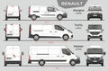 Set of Renault Vans and Minivans 2013-2019 Royalty Free Stock Photo