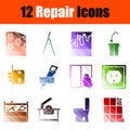 Set of 12 Repair Icons Royalty Free Stock Photo