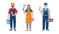 Set of Repair people or Construction Worker Royalty Free Stock Photo