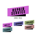 Set of repair service vector logotypes