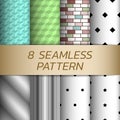 Set of repeatable seamless patterns graphic background. Textile ornament texture wallpaper collection. Vector illustration design