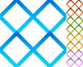 Set of repeatable square patterns in 5 distinct colors