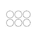 Set of repetitive circular recycle, repeat, rotation, process arrow. Vector icon template