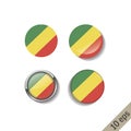 Set of REPUBLIC OF THE CONGO flags round badges