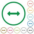 Resize horizontal outlined flat icons