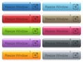Set of resize window glossy color captioned menu buttons