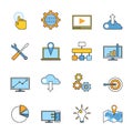 Set of responsive web development line icons. Flat Royalty Free Stock Photo